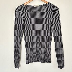 Marine Layer Striped Long Sleeves Shirt Size Large Casual Neutral Minimalist F37